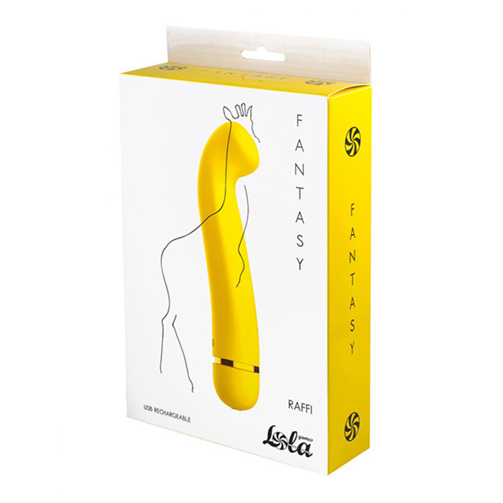 Желтый перезаряжаемый вибратор 17,1см Lola Games Fantasy Raffi 7910-01lola
