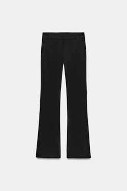 ZARA БРЮКИ FLARE С ХЛЯСТИКАМИ, ЧЕРНЫЙ