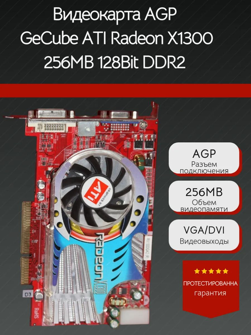 Ретро Видеокарта AGP GeCube ATI X1300 256MB 128Bit DDR2