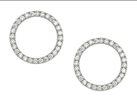 Серьги-гвоздики Круглые со стразами 12,5мм