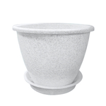 Кашпо "Цветочек" с поддоном 1,2л (мрамор)