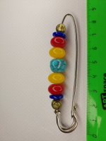 Булавка брошь "морские камушки" для кардигана,  пальто, платков, костюмов, одежды.Цвет бежевый синий красный.