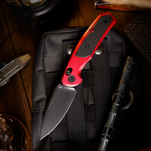 Складной туристический нож TRIVISA Hornet-08R клинок 14C28N рукоять алюминий и G10 (красный-черный)