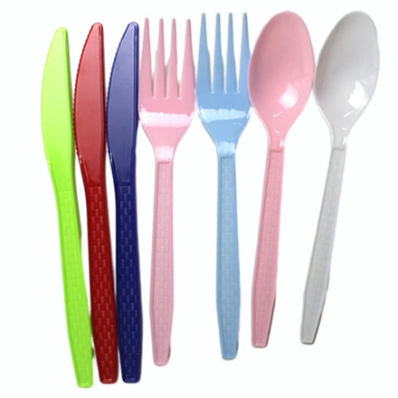 Одноразовые цветные ложки,ножи