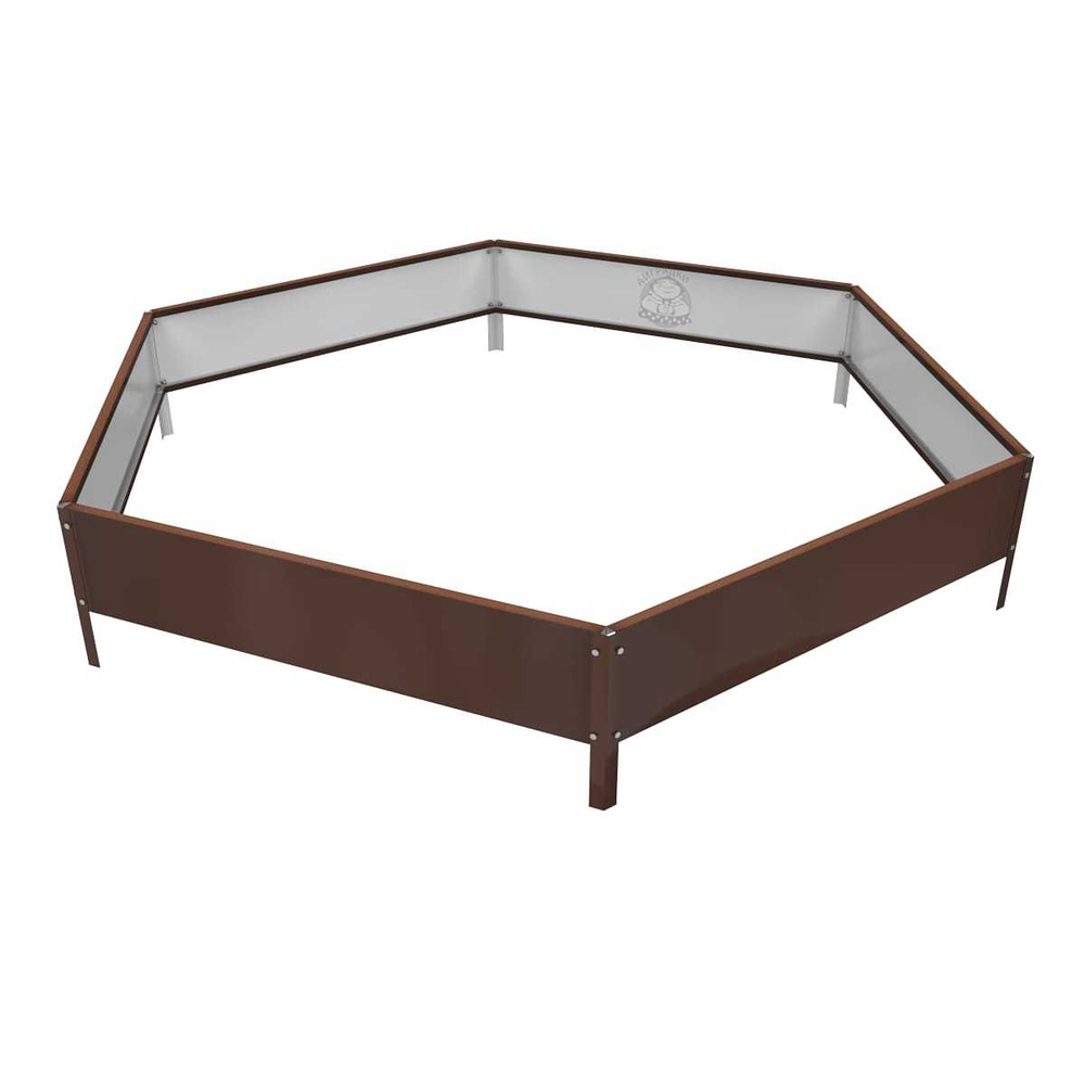 Клумба многоугольная оцинкованная с ножками 1 ярус RAL 8017 Шоколад