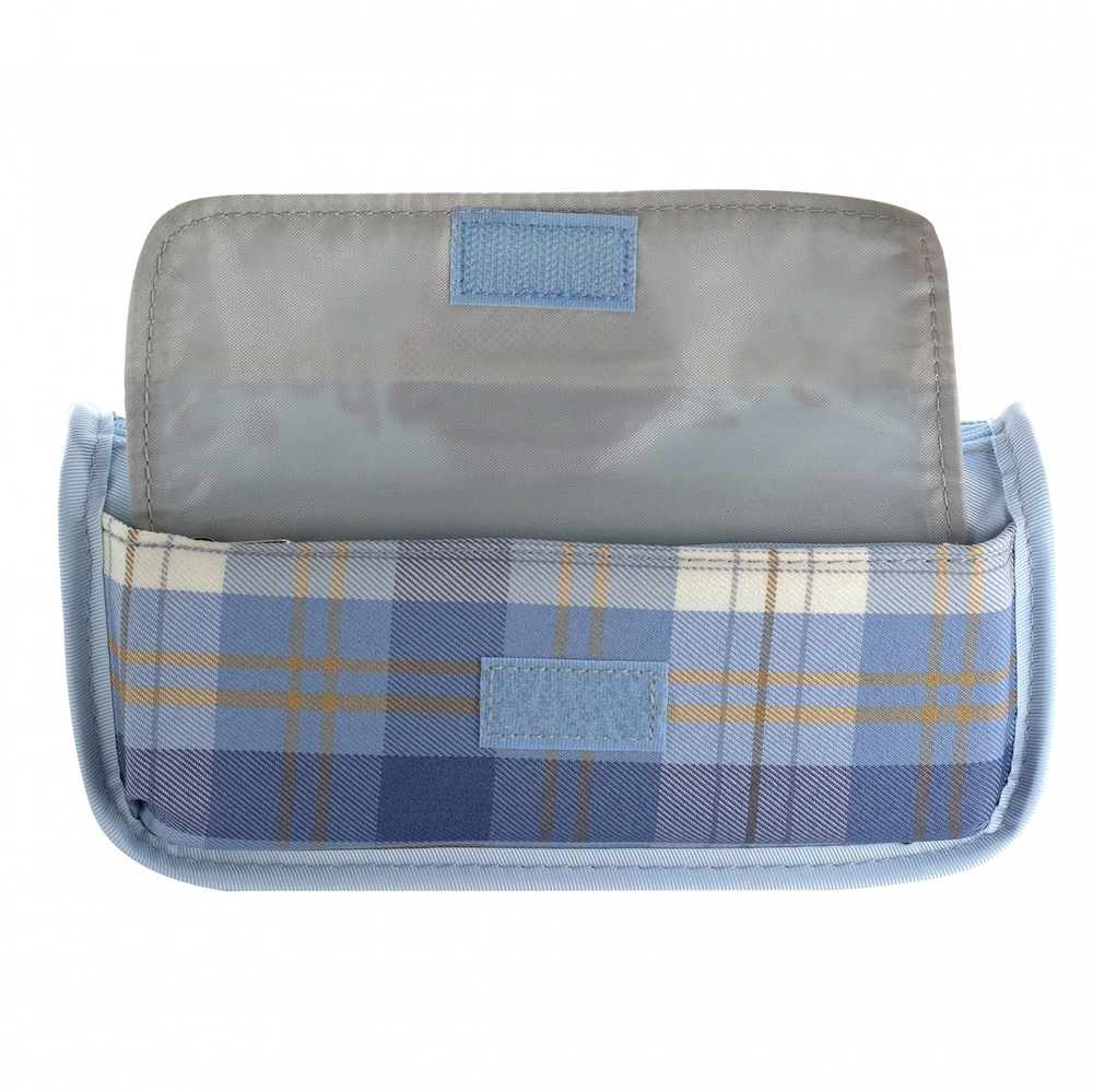 Пенал - косметичка Alingar, ПВХ, молния, боковой карман, 90 х 210 мм, "Good Taste", голубой, белый мишка