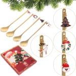 Набор чайных ложек 4шт «Новогодние символы» в подарочной коробке, цвет золото