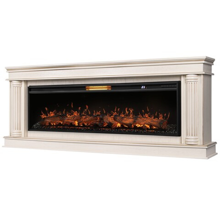 Каминокомплект: Очаг Royal Thermo Aurora RTFP/P-AR60LS, портал Olympia 60 сл. кость с зол. патиной