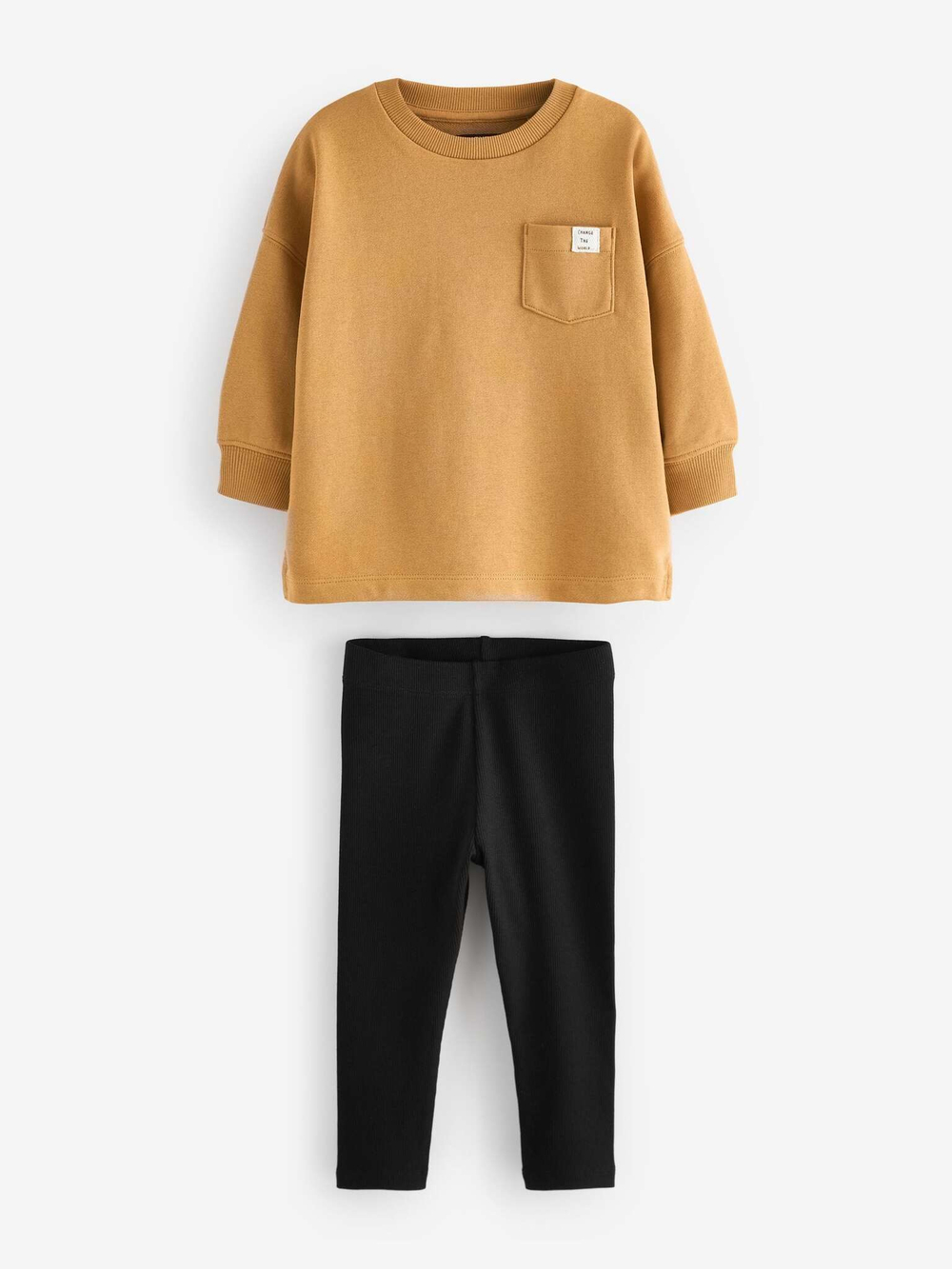Лонгслив и легинсы в комплекте для мальчика Next 586-173, Черный, Оранжевый