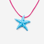 Бусина в форме морской звезды, 39*41мм, ярко-голубая, глазурированный фарфор