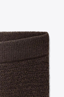 ZARA ДЛИННАЯ ТРИКОТАЖНАЯ ЮБКА С УЗОРНОЙ ВЯЗКОЙ, ШОКОЛАДНЫЙ