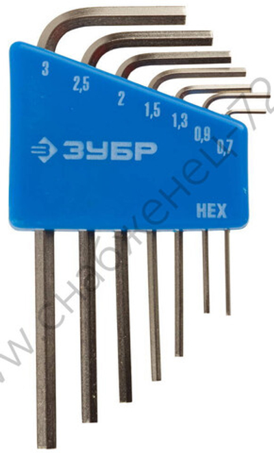 ЗУБР 7 шт, Набор мини имбусовых ключей (27471-H7)