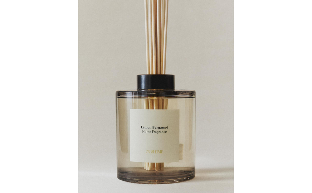 Zara Home Аромадиффузор Lemon Bergamot 200 мл, тростниковые палочки микадо, аромат свежий цитрусовый, Горчичный