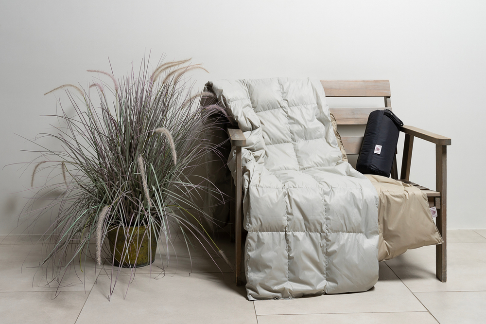 Плед дорожный пуховый 140х200 German Grass Travel Plaid серо-бежевый