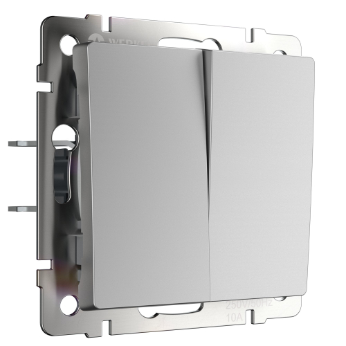 Перекрестный переключатель двухклавишный серебряный W1123008