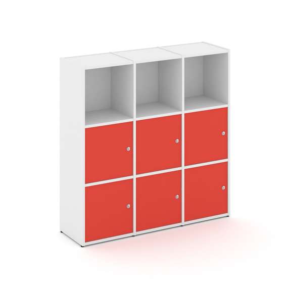 Locker plus Комплект №3 LK.K-003 Белый/Красный 1188*350*1203