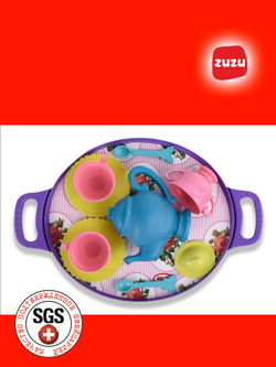 Чайный сервиз детский на подносе. Кукольный сервиз.