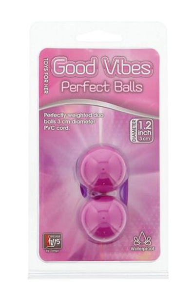 Фиолетовые вагинальные шарики на мягкой сцепке GOOD VIBES PERFECT BALLS (Цвет: фиолетовый)