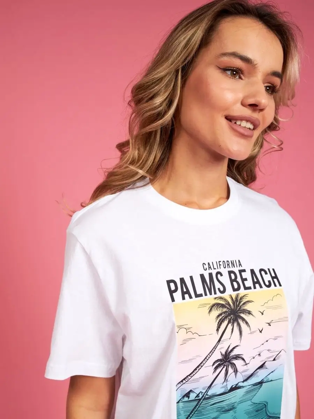 Футболка белая базовая с принтом лето 2023 большие размеры