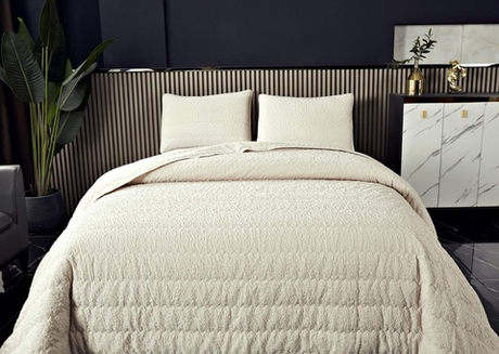 Покрывало 160х220 и наволочка 50х70 Sofi De MarkO Надин молоко