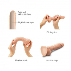 Реалистичный фаллоимитатор с подвижной кожей Strap-on-me SLIDING SKIN Medium на присоске, телесный