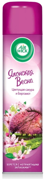 Ароматический освежитель воздуха аэрозоль Air Wick Японская Весна (Цветущая сакура и Бергамот), 290 мл