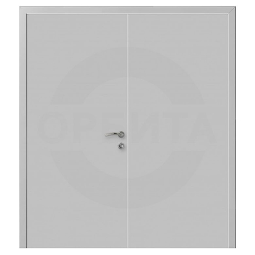 Дверь двупольная влагостойкая пластиковая KAPELLI classic Гладкая Моноколор серый 7035 + коробка