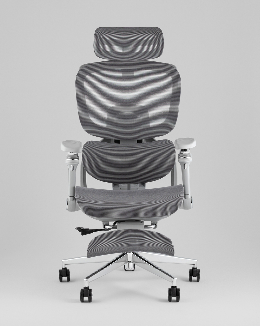 Кресло офисное TopChairs Prodigy с оттоманкой серый