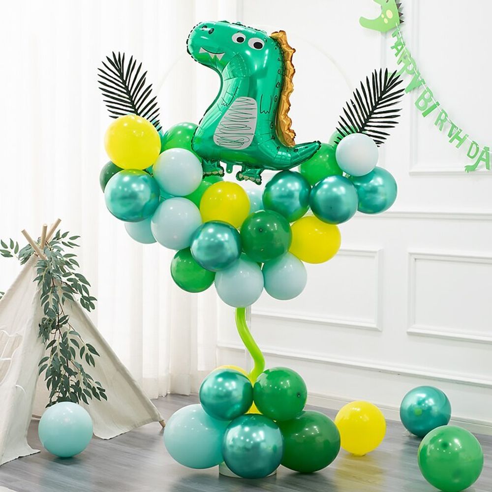 Шар (34''/86 см) Фигура, Динозаврик, Зеленый, 1 шт.