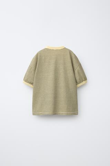 ZARA ФУТБОЛКА В ПОЛОСКУ, ЖЕЛТЫЙ