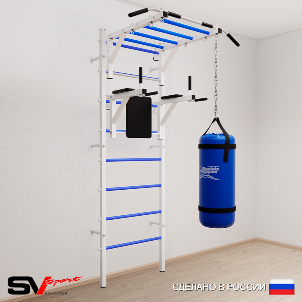 Шведская стенка Sv Sport усиленная 6221 (Турник рукоход/Брусья/Цепь/Мешок 15кг)