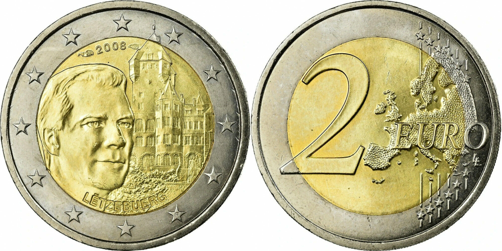 Люксембург 2 евро, 2008 Замки Люксембурга - Замок Берг XF