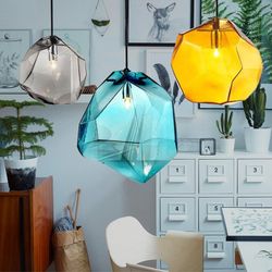 Подвесной светильник Color Ice Cube Pendant JEVIO 1 Янтарный