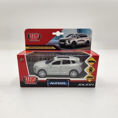 Модель ин. мет. "Haval Jolion" 12см, двери, багаж, серебряный, коробка JOLION-12-SR (Технопарк)