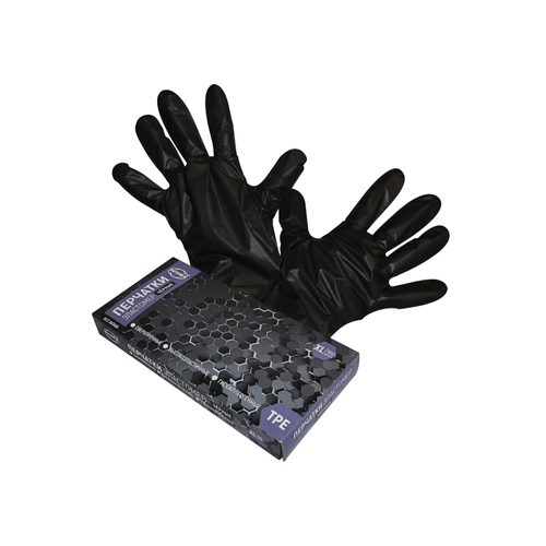 Перчатка эластомер ХL AVIORA черная 100 шт/10