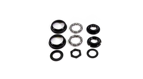 Каретка SF-BB16 для односоставных шатунов, 9 деталей, подшипник 5/16"х9-2шт, чашка 51.5мм-2шт; конус левый 7/8"х24T-LH, правый 15/16"х24T, шайба-2шт, гайка, черная