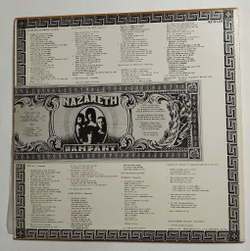 Винтажная виниловая пластинка LP Nazareth Rampant (Japan 1974) (No Obi)