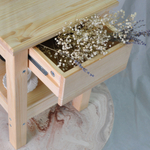 Прикроватная тумба из сосны Ральф с ящиком, 33х33х44 см, табурет деревянный, в натуральной отделке