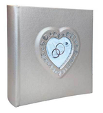 Фотоальбом Делюкс на 200 фото 10х15 см, бум. листы, книж. переплет, с окном свадебный platinum heart "платиновое сердце"
