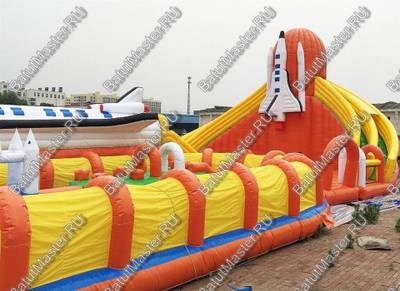 Коммерческий надувной батут "Ракета" 30*20*8 м