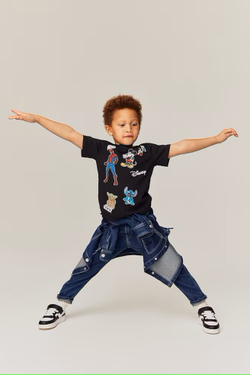 H&M Набор из 3 хлопковых футболок с принтом, черный