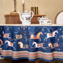 СКАТЕРТЬ КРУГЛАЯ "PASSAGE" 220СМ ,БЕЖЕВЫЙ, 100% ХЛОПОК,ТВИЛ,ПРОПИТКА