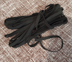 Тесьма плетеная эластичная (продежка) 3 гр/м, эластичность 145%, 5мм*10м, черная