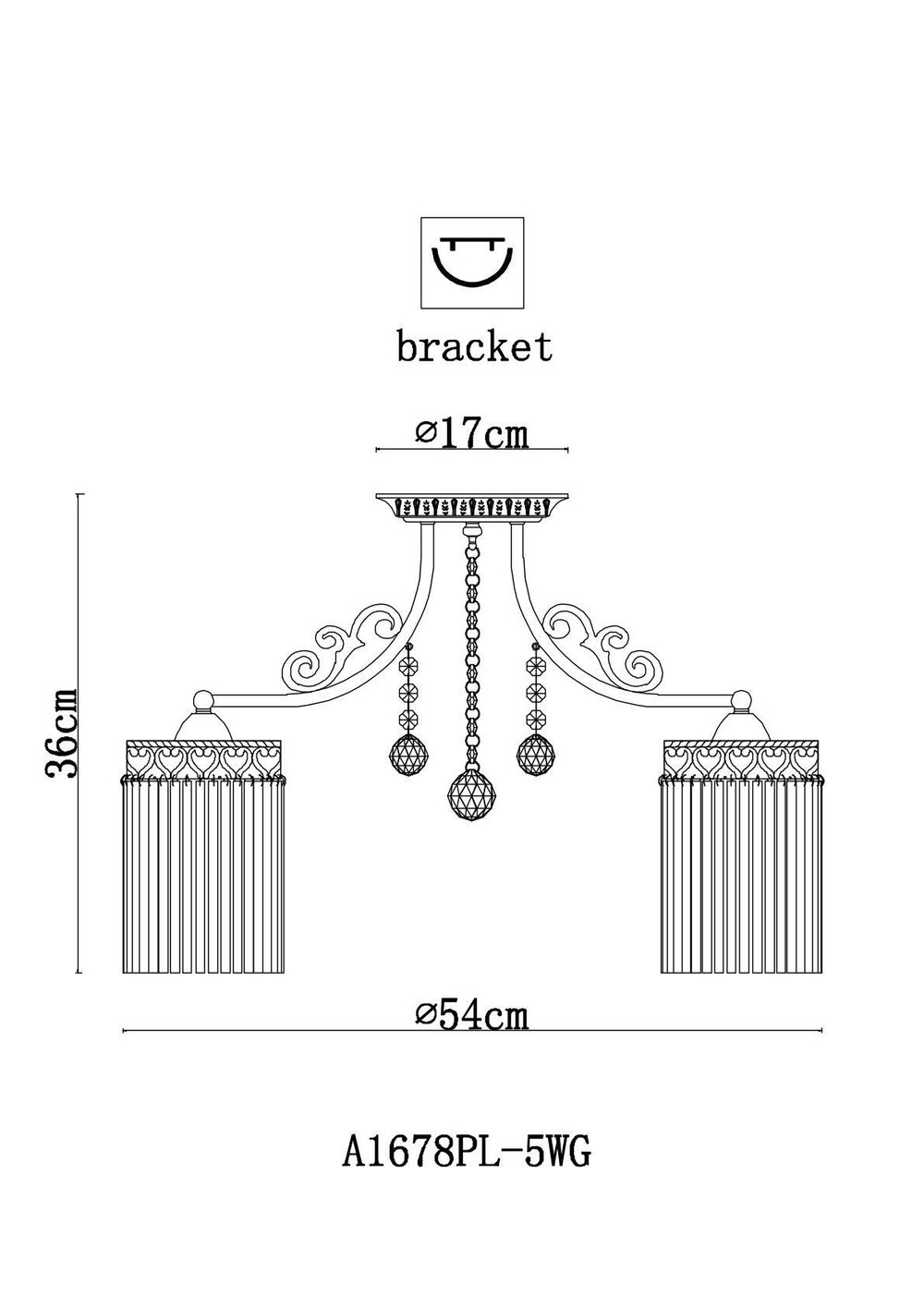 Люстра потолочная Arte Lamp Torrente A1678PL-5WG