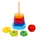 Пирамидка дер. "Цветочек" 7 колец+ основание, C-41693