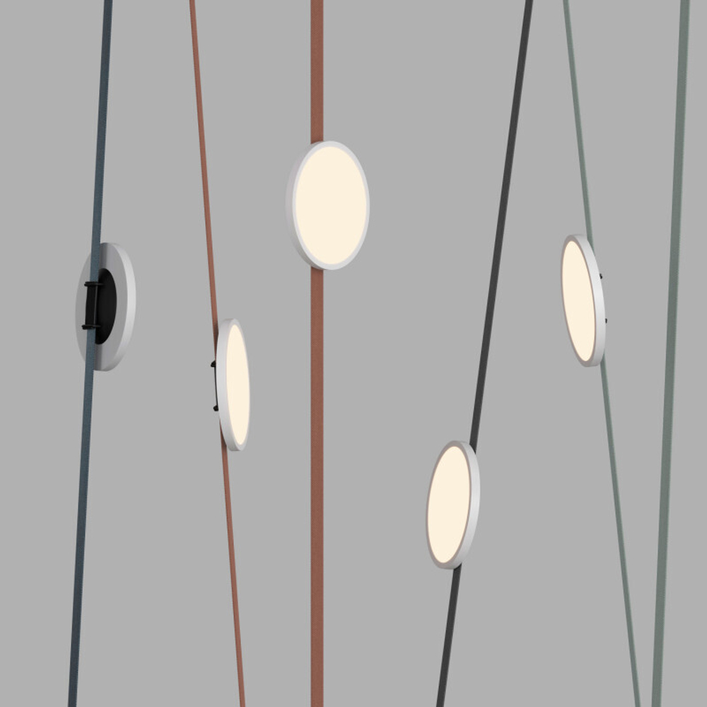 DK5567-WH+BK Cветильник для трека-ремня Belty, серия Flow, со светодиодом, D168*H29.5мм, 48V DC, 10W, RA90, 120°, 3000K, IP20, белый с черным, алюминий