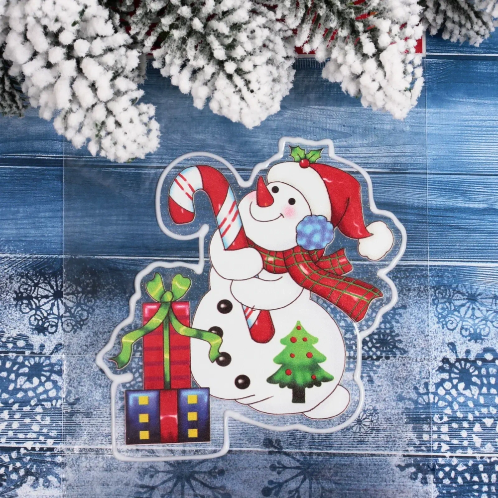 Наклейка на стекло «Весёлый Снеговик» 15*20 см