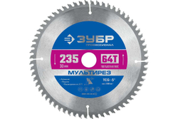 Пильный диск по алюминию ЗУБР Мультирез 235x30 мм, 64Т 36907-235-30-64_z01