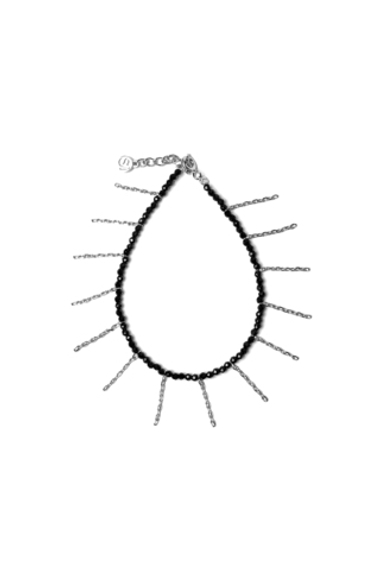 Браслет из серебра и натуральной шпинели с цепочками 1.5 см.