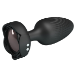 Анальная вибропробка 10,8 см с мигающими огнями Pretty Love Varian Large Butt Plug Multi Color Bottom Light Black BI-040182